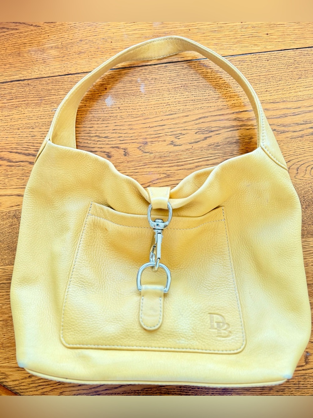 Dooney & Bourke Annalisa Pebbled Leather Hobo Shoulder Bag – Yellow/Marigold